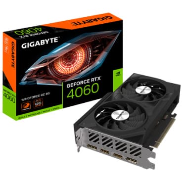 כרטיס מסך Gigabyte RTX 4060 WINDFORCE 2 OC 8GB DP HDMI