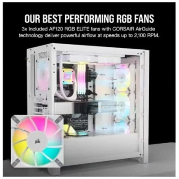 ⁦מארז CORSAIR iCUE 4000D RGB AIRFLOW Mid Tower White⁩ – תמונה ⁦4⁩