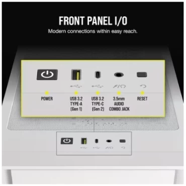 ⁦מארז CORSAIR iCUE 4000D RGB AIRFLOW Mid Tower White⁩ – תמונה ⁦3⁩