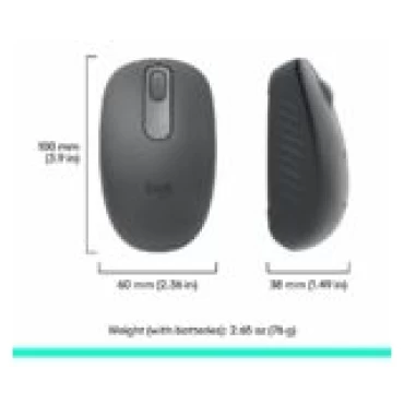 ⁦עכבר אלחוטי בלוטוס LOGITECH M196 GRAPHITE⁩ – תמונה ⁦2⁩
