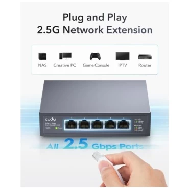 ⁦מתג Cudy 5 Port 2.5GB Unmanged Switch⁩ – תמונה ⁦4⁩