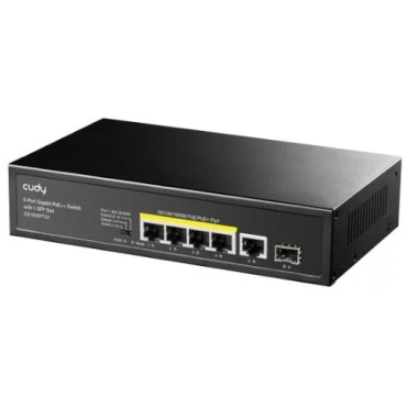 מתג לא מנוהל CUDY GS1005PTS1 5PORT 1GB POE 1XSFP total 120W