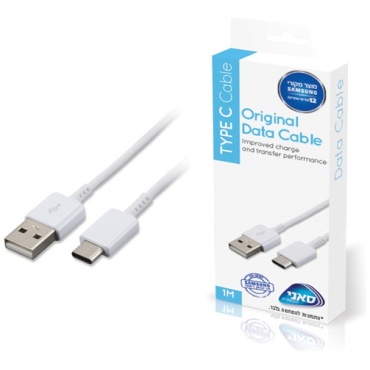 ⁦Samsung USB TO TYPE C כבל נתונים מקורי לבן למכשירי⁩ – תמונה ⁦2⁩