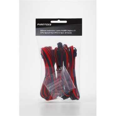 PHANTEKS EXTENSION CABLE PS COMBO BLACK/RED