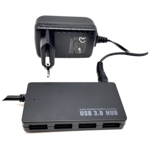 HUB USB3.0 4PORT + POWER SUPPLY Gold Touch