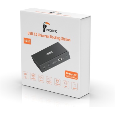 ⁦USB/USB-C DUAL DISPLAY Docking Station PROTEC⁩ – תמונה ⁦3⁩