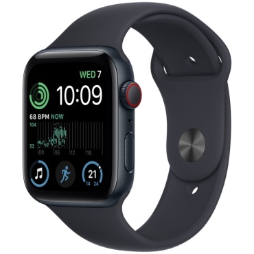 ⁦Apple Watch SE2 GPS + Cellular 44mm Midnight Aluminium Case with Midnight Sport Band - Regular⁩ – תמונה ⁦4⁩