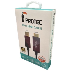 DISPLAY PORT TO HDMI CABLE 1.8M PROTEC