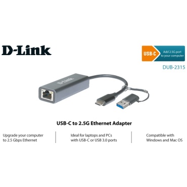 ⁦USB-C/USB to 2.5G Ethernet Adapter D-Link⁩ – תמונה ⁦3⁩