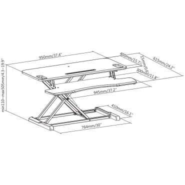 ⁦Hydraulic work station for sitting/standing position⁩ – תמונה ⁦4⁩