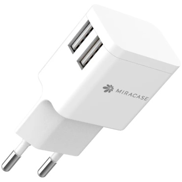 מטען קיר שתי יציאות USB Туpе-А miracase