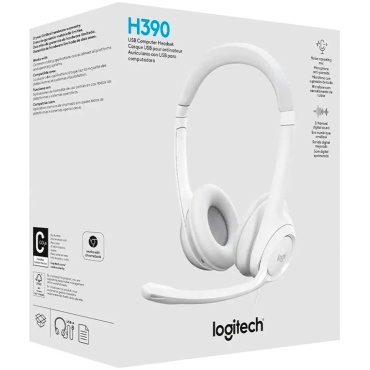 ⁦Logitech USB Headset H390 - White⁩ – תמונה ⁦5⁩