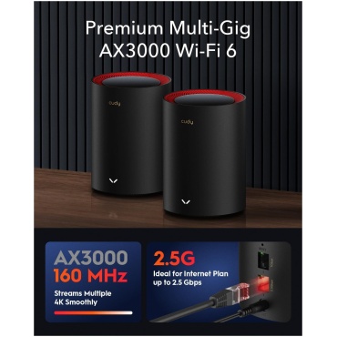 ⁦MESH SYSTEM AX3000 2.5G h Wi-Fi 6 M3000 Cudy (2 pack)⁩ – תמונה ⁦6⁩
