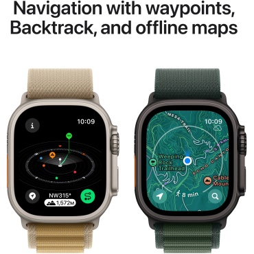 ⁦Apple Watch Ultra 2 GPS + Cellular 49mm Natural Titanium Case with Navy Ocean Band⁩ – תמונה ⁦3⁩