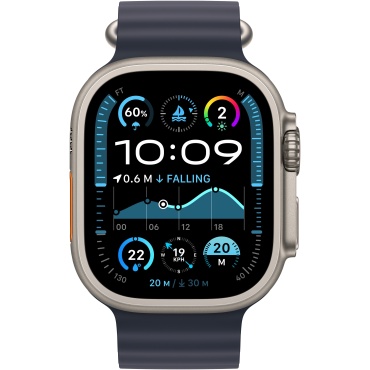 ⁦Apple Watch Ultra 2 GPS + Cellular 49mm Natural Titanium Case with Navy Ocean Band⁩ – תמונה ⁦2⁩