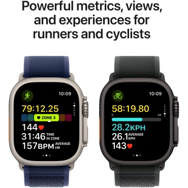⁦Apple Watch Ultra 2 GPS + Cellular 49mm Natural Titanium Case with Navy Ocean Band⁩ – תמונה ⁦6⁩