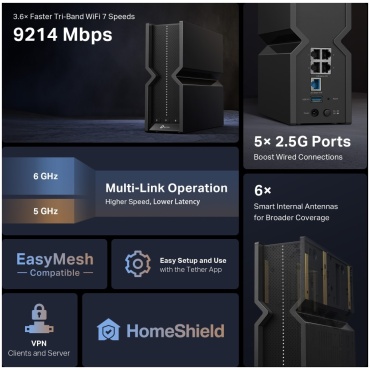 ⁦ROUTER Archer BE550 Wi-Fi 7 TP-LINK⁩ – תמונה ⁦6⁩