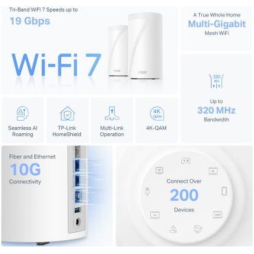 ⁦MESH SYSTEM Deco BE85 2 pack WiFi 7 TP-LINK⁩ – תמונה ⁦4⁩
