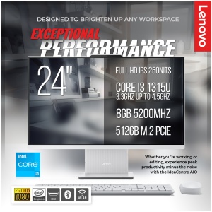 Lenovo AIO 24" I3-1315U/8GB-5200/512GB/1Y