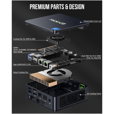 ⁦GMKtec NucBox K7 Plus Intel i7-13620H/16GB/1TB/W11Pro⁩ – תמונה ⁦6⁩