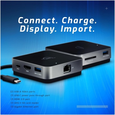 ⁦OWC Travel Dock 6 Ports USB-C 100W, 1x HDMI 4K, Ethernet , 2x USB 3.2 Type-A⁩ – תמונה ⁦8⁩