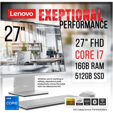 ⁦Lenovo AIO 27" /I7-13620H/512GB/16GB/1YR/GREY/FD⁩ – תמונה ⁦2⁩