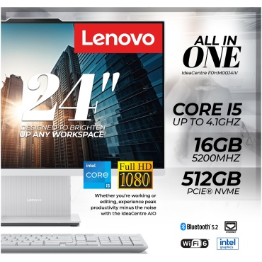 Lenovo AIO 24" I5-13420H/512GB/16GB/FD/GREY/1Y