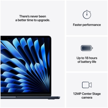 ⁦Apple MacBook Air 13 M4 /512GB SSD/16GB Midnight⁩ – תמונה ⁦4⁩