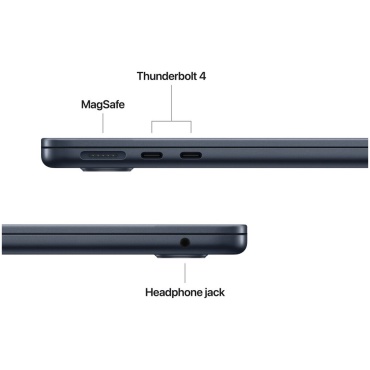 ⁦Apple MacBook Air 13 M4 /512GB SSD/16GB Midnight⁩ – תמונה ⁦5⁩