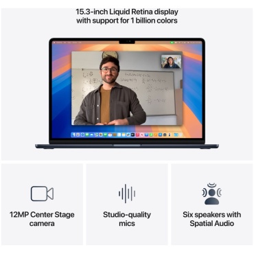 ⁦Apple MacBook Air 15 M4 /256GB SSD/16GB Midnight⁩ – תמונה ⁦4⁩