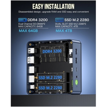 ⁦GMKtec NucBox M5 Plus AMD R7-5825U/16GB/512GB/W11Pro⁩ – תמונה ⁦5⁩