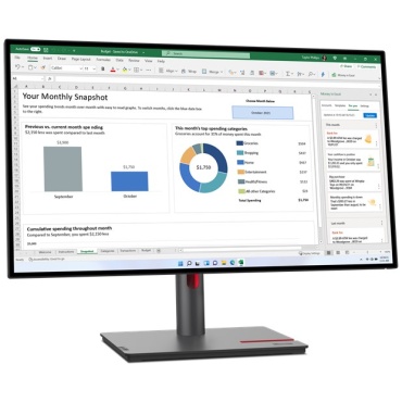 ⁦Lenovo P27h-30 27' 2K / HDMI, DisplayPort USB-A USB-C⁩ – תמונה ⁦9⁩