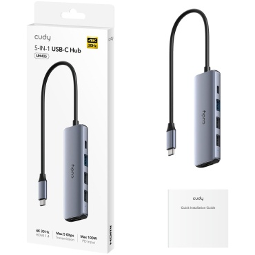 ⁦Cudy 5-In-1 HDMI 4K USB-C Hub⁩ – תמונה ⁦3⁩