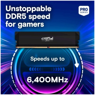 ⁦16GB DIMM DDR5 6400Mhz CL38 Crucial Pro OC Black⁩ – תמונה ⁦4⁩