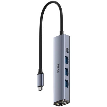⁦Cudy 5-in-1 UH606 USB-C with USB3.0 Hub + LAN 1Gb⁩ – תמונה ⁦2⁩