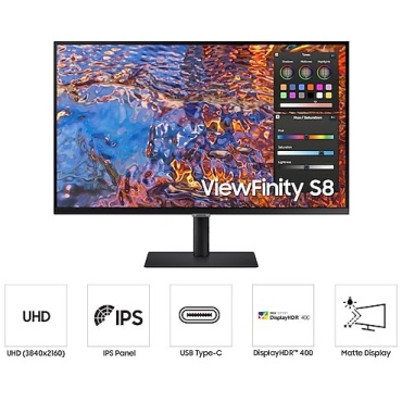 ⁦SAMSUNG 27" ViewFinity S8 4K IPS TypeC90W & RJ45 Monitor⁩ – תמונה ⁦6⁩