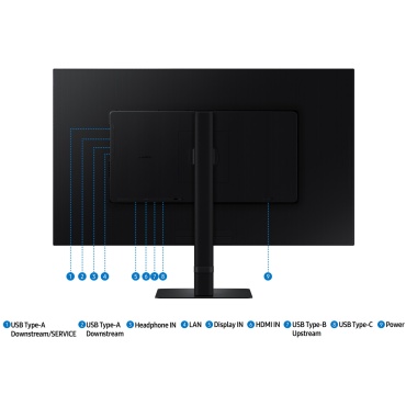 ⁦SAMSUNG 32" ViewFinity S8 S32D800UBM 4K IPS TypeC90W & RJ45 Monitor⁩ – תמונה ⁦5⁩