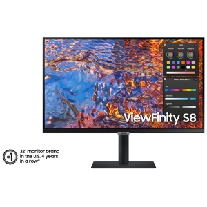 SAMSUNG 32" ViewFinity S8 S32B800PXP 4K IPS TypeC90W & RJ45 Monitor