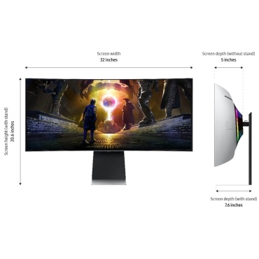 ⁦SAMSUNG 34" SMART OLED Odyssey G8 S34DG852SM 175Hz/0.03ms⁩ – תמונה ⁦7⁩