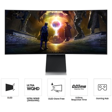 ⁦SAMSUNG 34" SMART OLED Odyssey G8 S34DG852SM 175Hz/0.03ms⁩ – תמונה ⁦8⁩