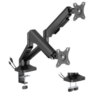 ⁦17"-35" Mechanical Spring Dual Monitor Arm with USB Ports⁩ – תמונה ⁦4⁩
