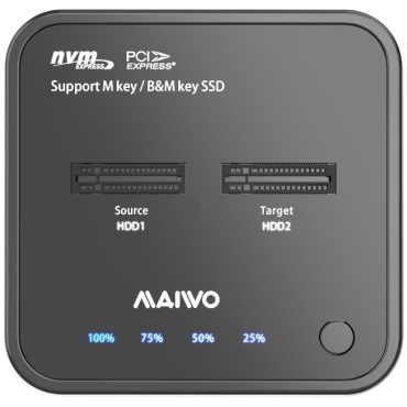 Maiwo K3016P Dual-bay USB3.2 Gen2 Type-C to NVMe M.2 SSD