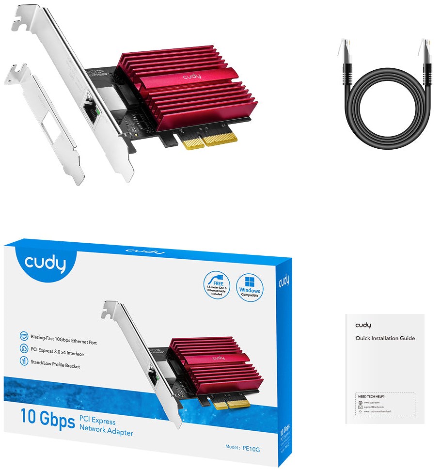 Gigabit PCI Express PE10G 10 Gbps Cudy – תמונה 3