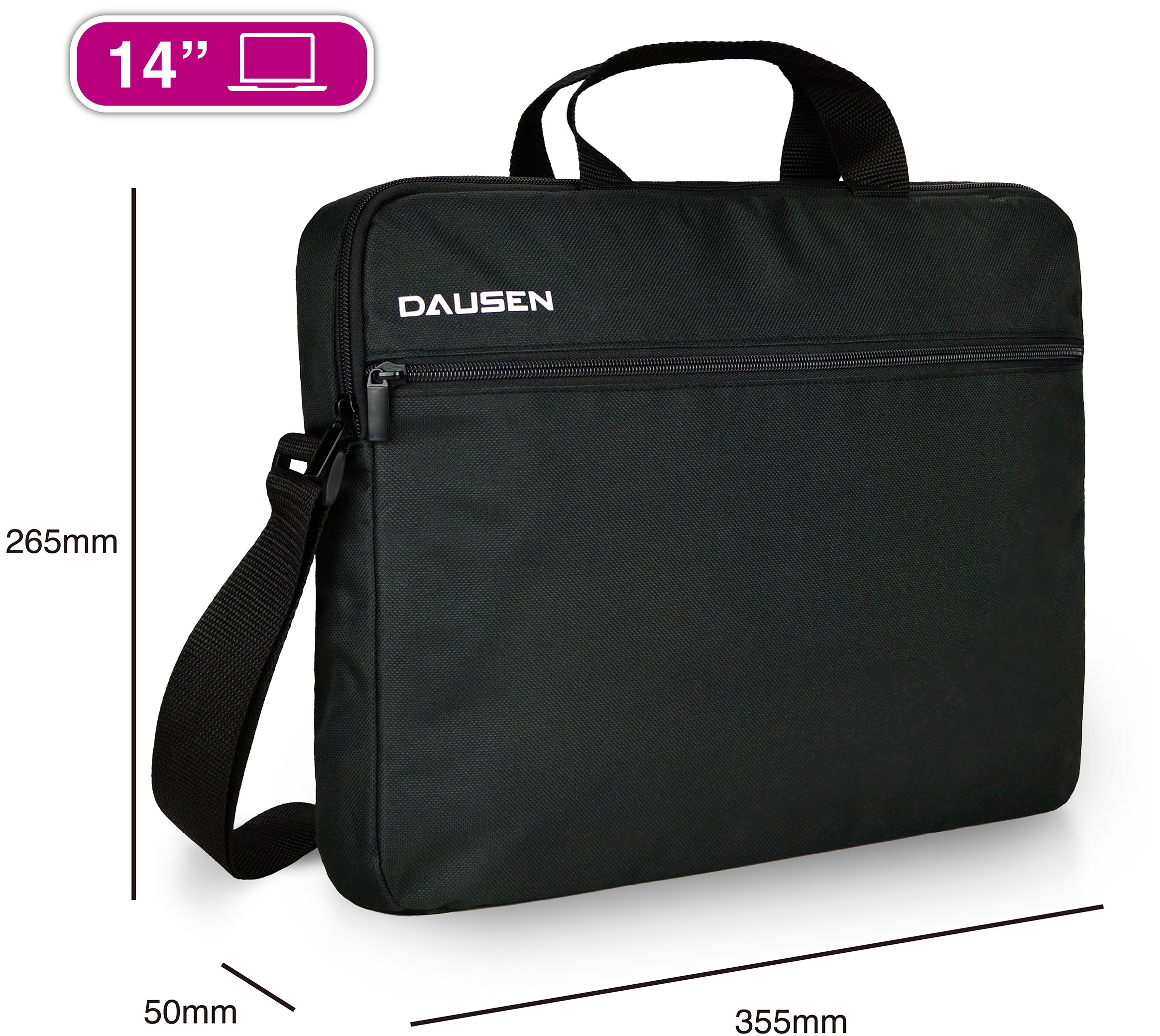 13-14" Dausen Traveller Topload Laptop Bag (Black) תיק – תמונה 4