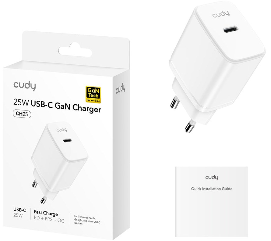 Cudy 25W USB-C + USB-A Charger – תמונה 3