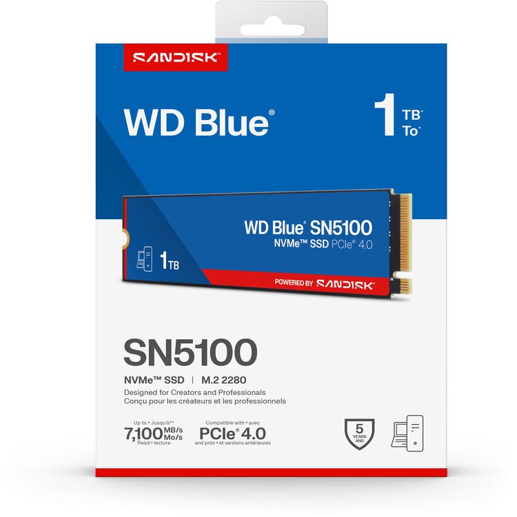 WD SSD 1TB M.2 PCIe 4.0 x4 2280 SN5100 Blue – תמונה 4