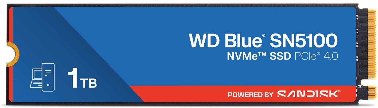 WD SSD 1TB M.2 PCIe 4.0 x4 2280 SN5100 Blue – תמונה 2