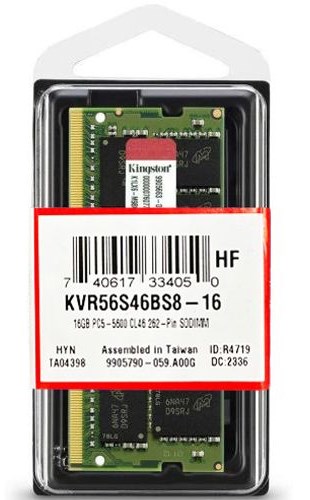 16GB DDR5 5600 MHz KVR Kingston SODIMM