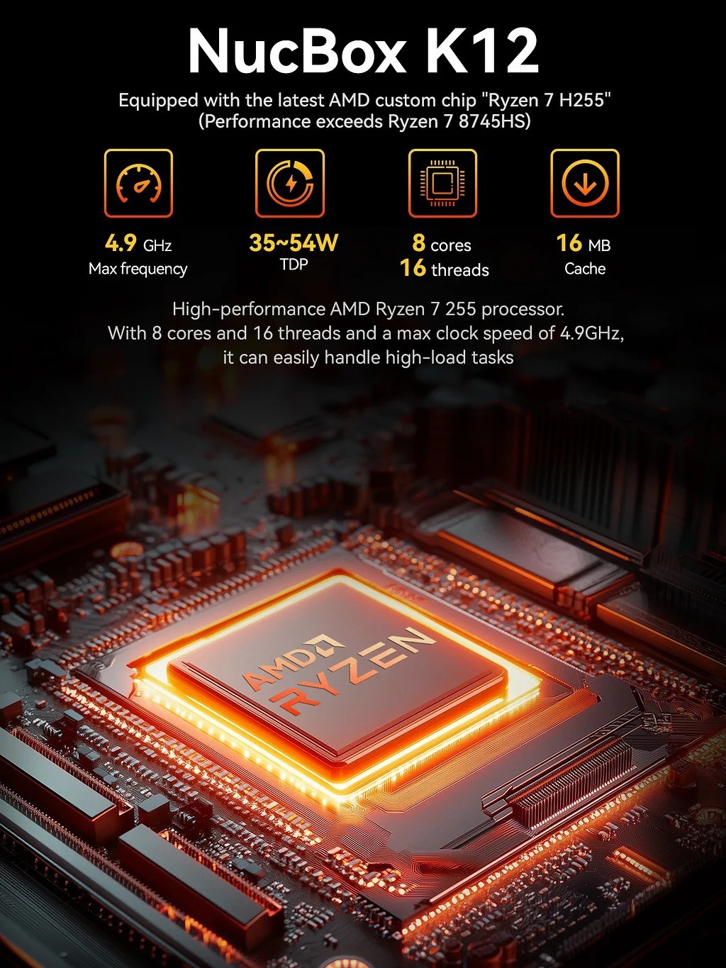 GMKtec NucBox K12 AMD R7-H255/32GB/1TB/W11Pro – תמונה 12