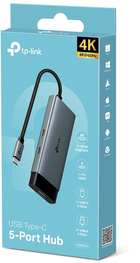 TP-Link UH5020C 5-in-1 1XHDMI 1XUSB-C PD 1XUSB-A – תמונה 3